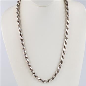 Sterling Silver Rope Chain Necklace
