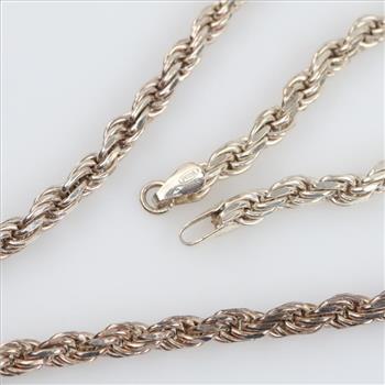Sterling Silver Rope Chain Necklace