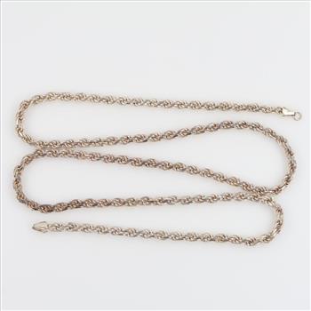 Sterling Silver Rope Chain Necklace