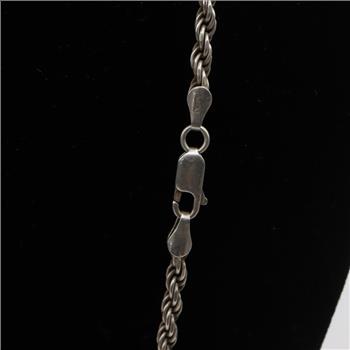 Sterling Silver Rope Chain Necklace
