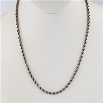 Sterling Silver Rope Link Necklace