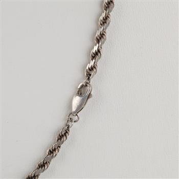 Sterling Silver Rope Link Necklace