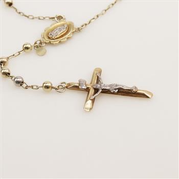 Sterling Silver Rosary Necklace