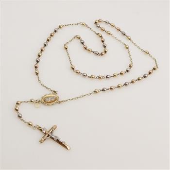 Sterling Silver Rosary Necklace