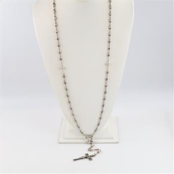 Sterling Silver Rosary Necklace