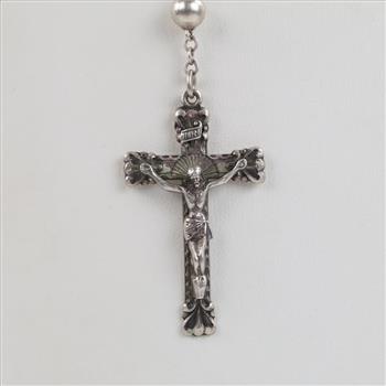 Sterling Silver Rosary Necklace