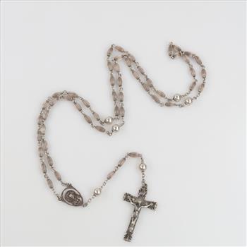 Sterling Silver Rosary Necklace