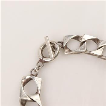 Sterling Silver Square Curb Link Bracelet