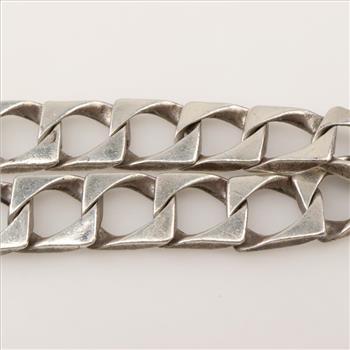 Sterling Silver Square Curb Link Bracelet