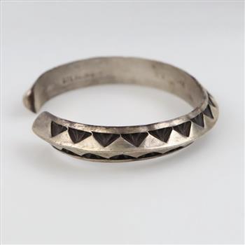 Sterling Silver Stamped Cuff Bracelet