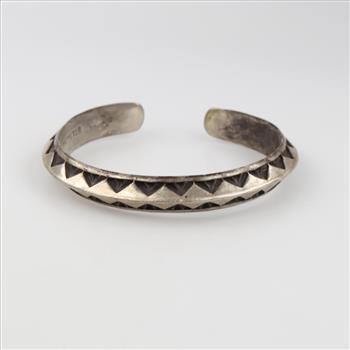 Sterling Silver Stamped Cuff Bracelet