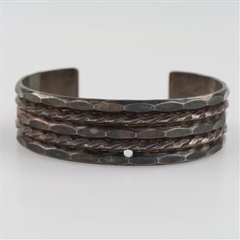 Sterling Silver Textured Cuff Bracelet