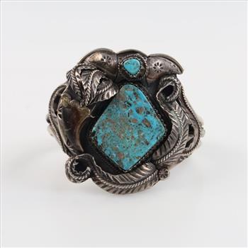 Sterling Silver Turquoise & Claw Cuff