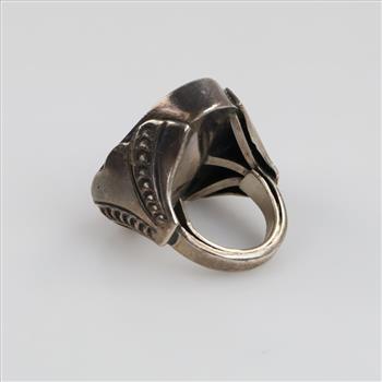 Sterling Silver Turquoise Ornate Ring