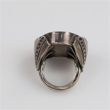 Sterling Silver Turquoise Ornate Ring