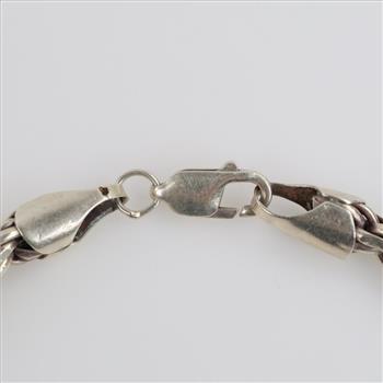 Sterling Silver Twisted Rope Chain Bracelet