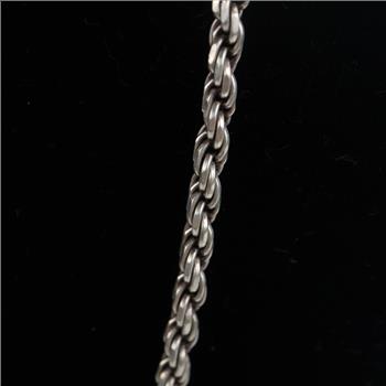 Sterling Silver Twisted Rope Chain Necklace