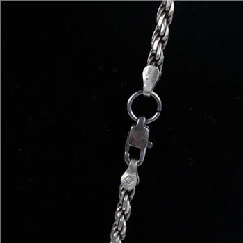 Sterling Silver Twisted Rope Chain Necklace