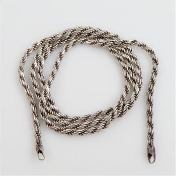 Sterling Silver Twisted Rope Chain Necklace