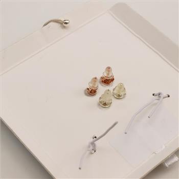 Sterling Silver Two Tone Jewelry Set, 5 Pieces