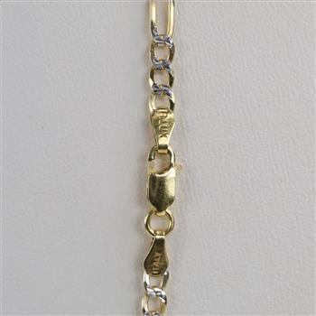 Sterling Silver Two-tone Figaro Chain Necklace