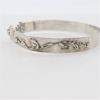 Sterling Silver Vine Engraved Cuff Bracelet