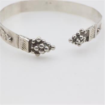 Sterling Silver Vine Engraved Cuff Bracelet