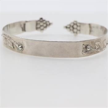 Sterling Silver Vine Engraved Cuff Bracelet
