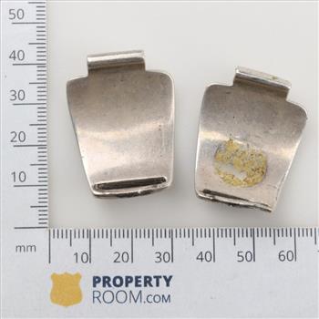 Sterling Silver Watch-Tips With Stone Inlay, 2 Pieces