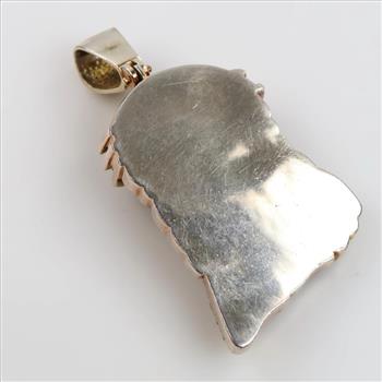 Sterling Silver Yellow Stone Religious Pendant