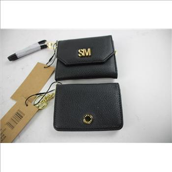 Steve Madden Bfold Fold Over Card Case Wallet, Steve Madden Bbally Black Trifold Wallet, 2 Pieces