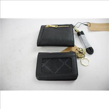 Steve Madden Bfold Fold Over Card Case Wallet, Steve Madden Bbally Black Trifold Wallet, 2 Pieces
