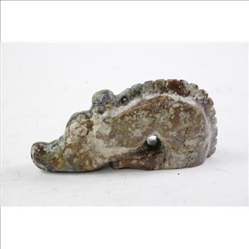 Stone Carving Of Lizard With Case