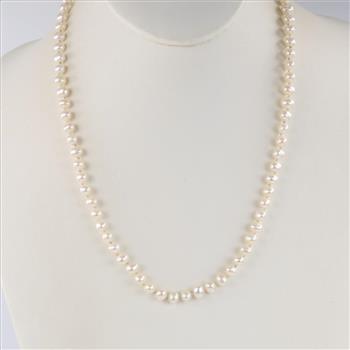 Strand Of Pearl Necklace 10kt GF Clasp