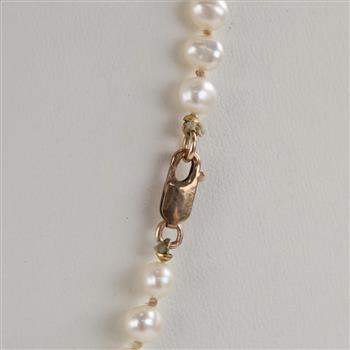 Strand Of Pearl Necklace 10kt GF Clasp