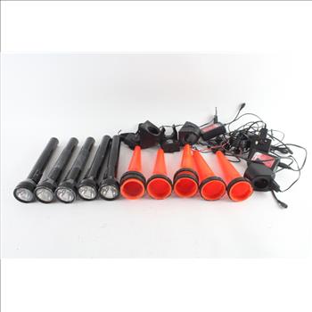 Streamlight X20 Rechargeable Flashlights, 5 Pieces, With Chargers And Cones