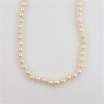 String Of Pearls Necklace 10kt Gold Clasp