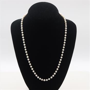 String Of Pearls Necklace 14kt Gold Clasp