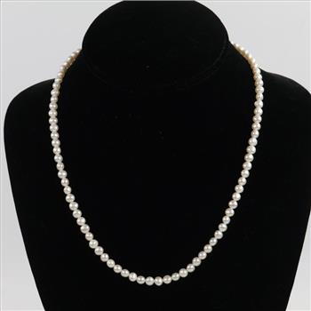String Of Pearls Necklace 14kt Gold Clasp