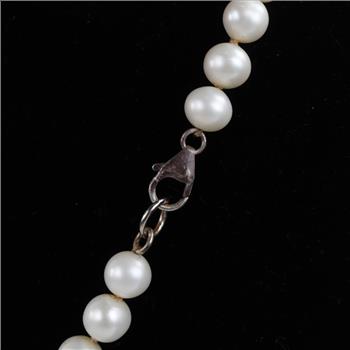 String Of Pearls Necklace With Silver Clasp