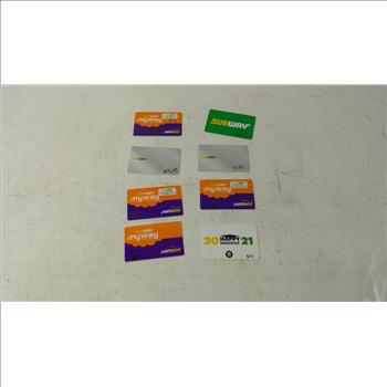 Subway Gift Cards, 8 Pieces