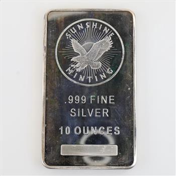 Sunshine Minting Fine Silver 10 Oz Bar