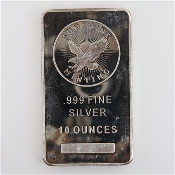 Sunshine Minting Fine Silver 10 Oz Bar