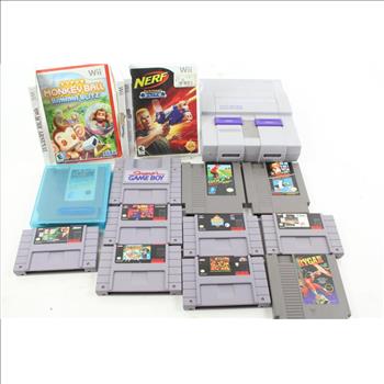 Super Nintendo Entertainment System With Games