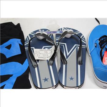 Superman Shirt, Vans Shoes, Cowboys Sandals: 3 Items
