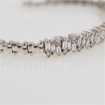 Suzanne Kalan 1.82ctTW Diamond 14kt White Gold Cuff Bracelet-Evaluated By Certified Gemologist-GIA