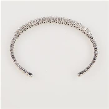 Suzanne Kalan 1.82ctTW Diamond 14kt White Gold Cuff Bracelet-Evaluated By Certified Gemologist-GIA