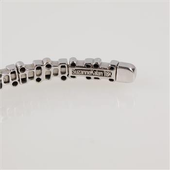 Suzanne Kalan 1.82ctTW Diamond 14kt White Gold Cuff Bracelet-Evaluated By Certified Gemologist-GIA