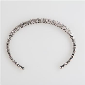 Suzanne Kalan 1.82ctTW Diamond 14kt White Gold Cuff Bracelet-Evaluated By Certified Gemologist-GIA