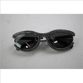 Swarovaski Opened Oval Black Frame With Crystals Sunglasses